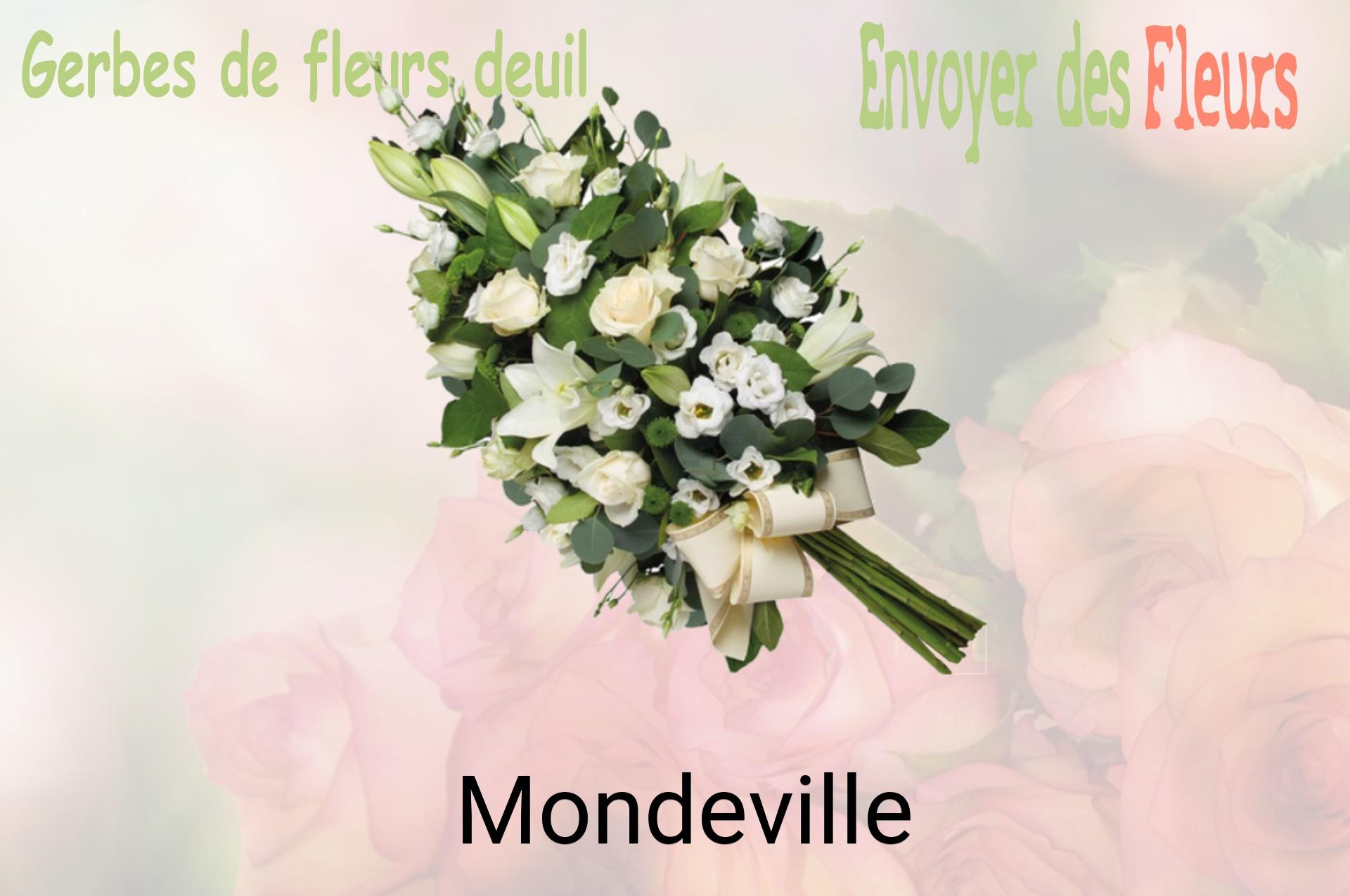 Gerbe de fleurs de deuil livrée à Mondeville